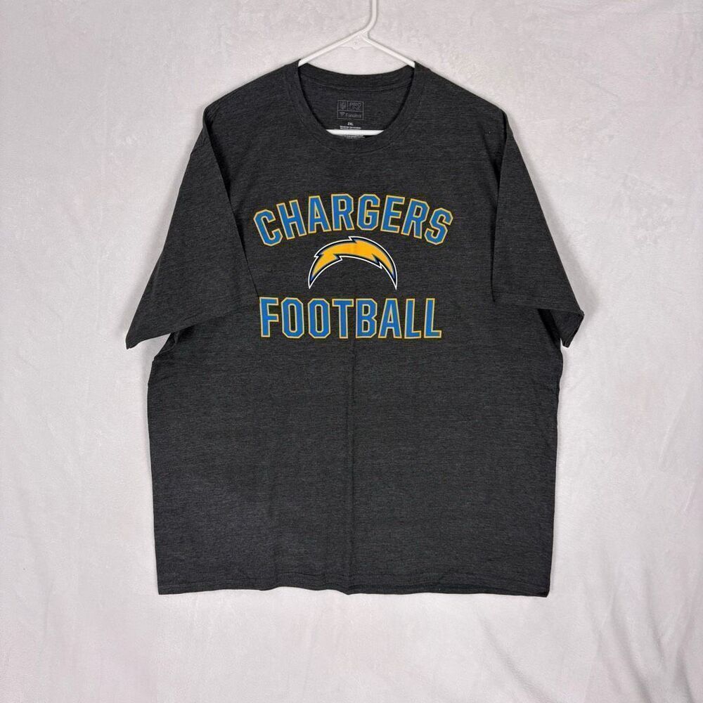 NFL Fanatics Los Angeles Chargers Football Grey Men's T-Shirt Size 2XL‎